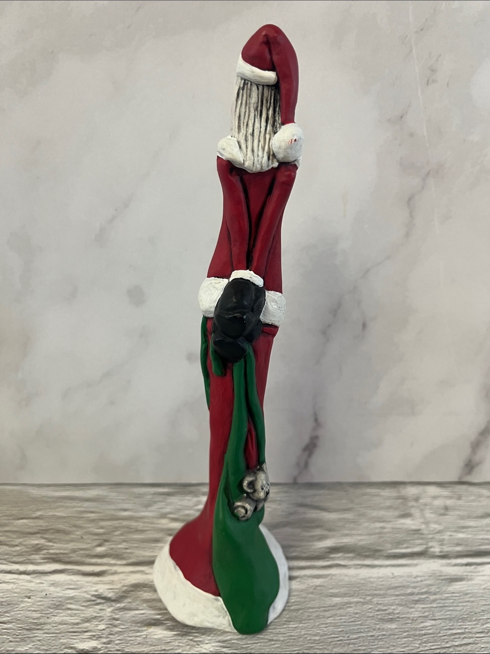 Vintage Handcrafted Ceramic Tall Skinny Santa Father Christmas Figure Signed '93 - Picture 5 of 8